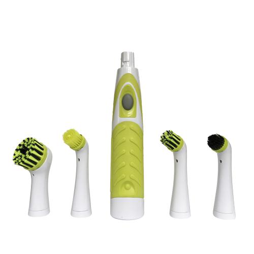 Electric Cleaning Brush with household All Purpose 4 Brush Heads by Sonic Scrubber for Bathroom/ Kitchen and Shoes - 4