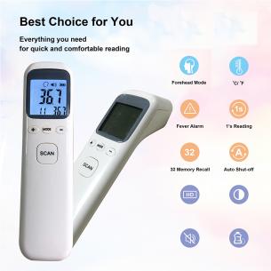Thermomètre numérique frontal infrarouge bébé-adulte sans contact