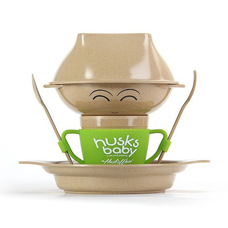 The daily use of rice husk tableware