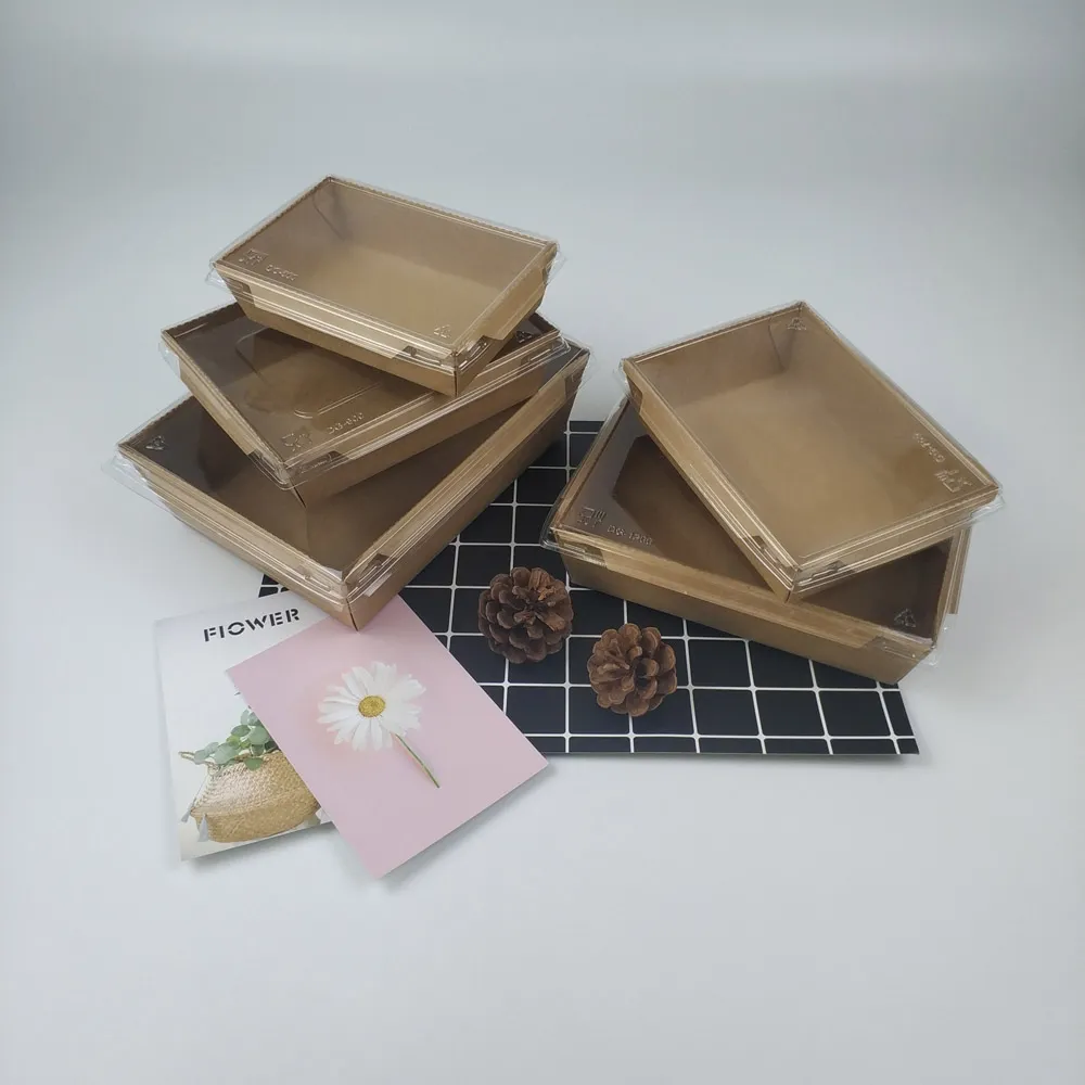 Cajas de papel kraft con ventana.