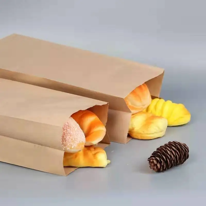 bolsa de papel para pan de fondo plano