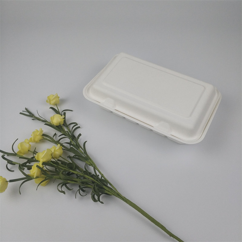 eco bagasse paper clamshell boxes