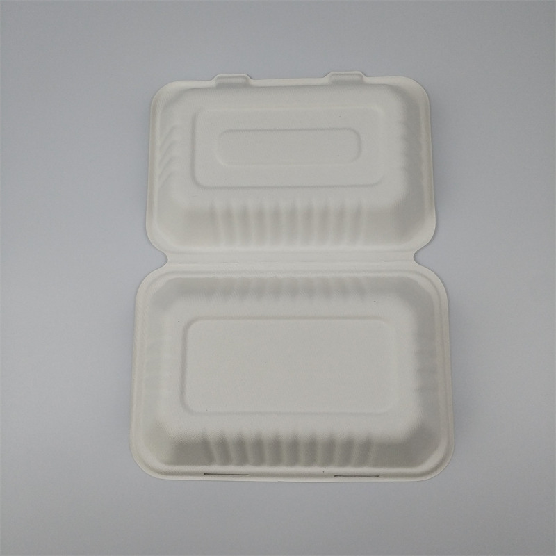 Microwavable food containers disposable 9 inch 3 compartment Sugarcane