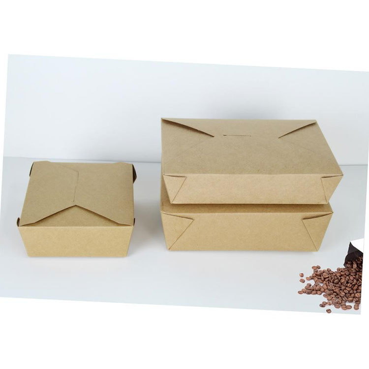 Widely Used Rectangle Take Out Lunch Food Grade Paper Box With Print