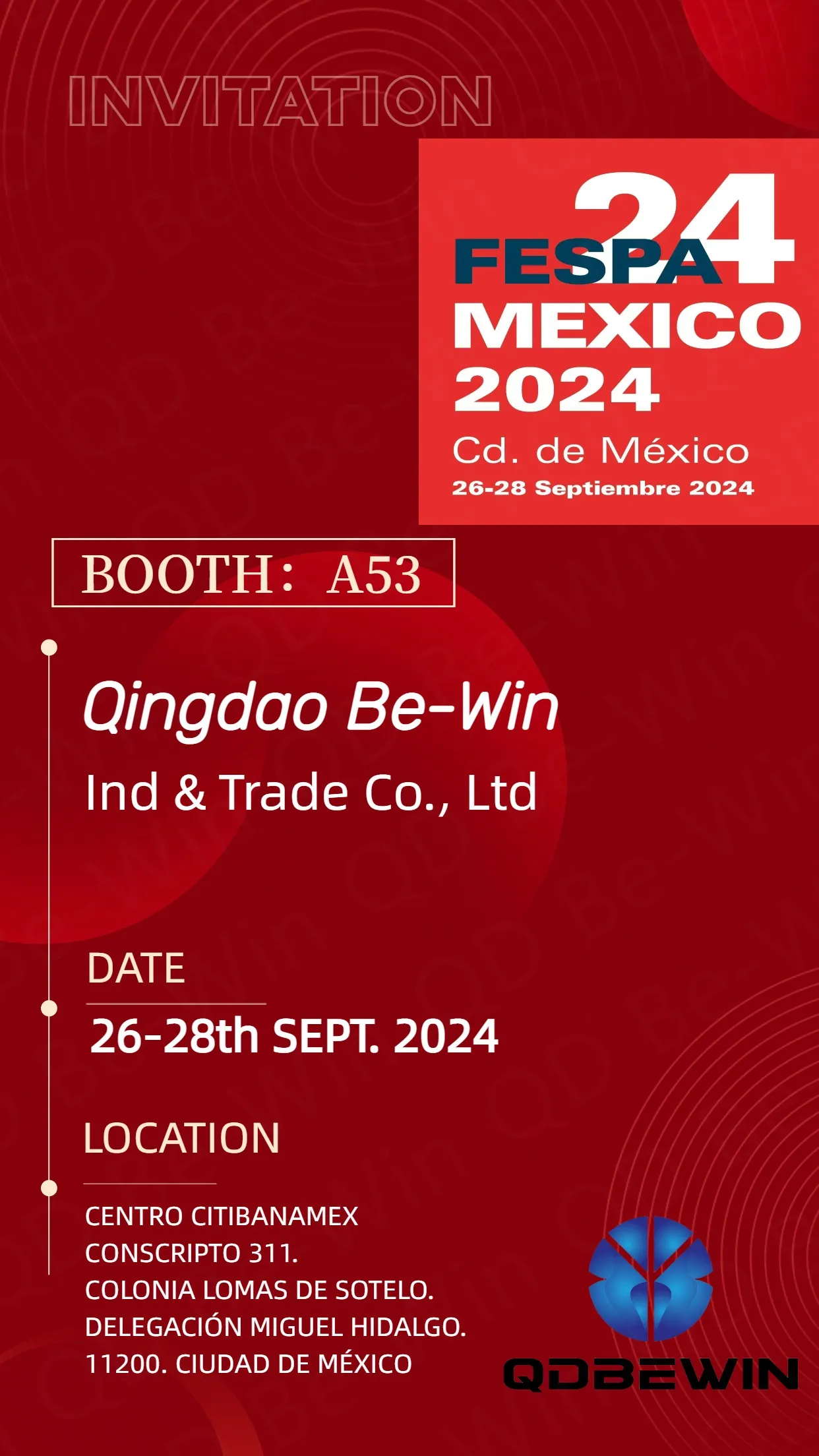 Qingdao Be-Win Ind & Trade Co., Ltd ad Tabs acrylicas schetas, PVC Tabulas Spumas, et Aluminium Tabulata composita in FESPA 2024 Mexico