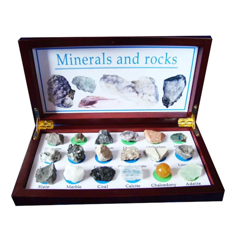 18PCS Mineral- och stenprov