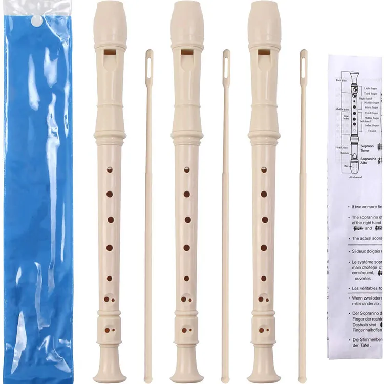 Plastic Soprano Recorder Instrument