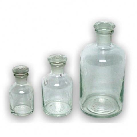 Fľaša s reagentom z bieleho skla