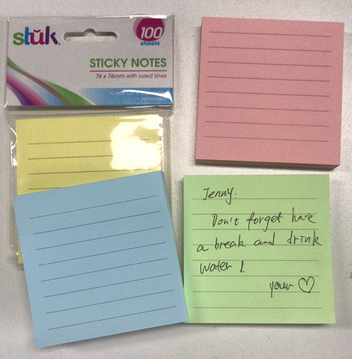 sticky note 100shets, 76x76mm with ruled lines