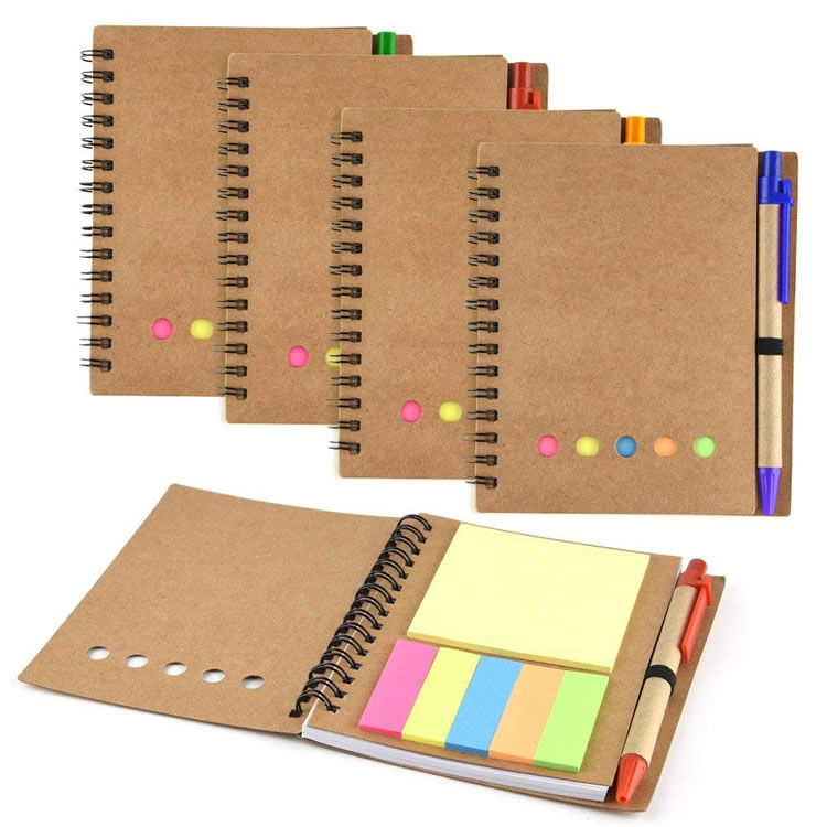 low price spiral notebook with sticky pad