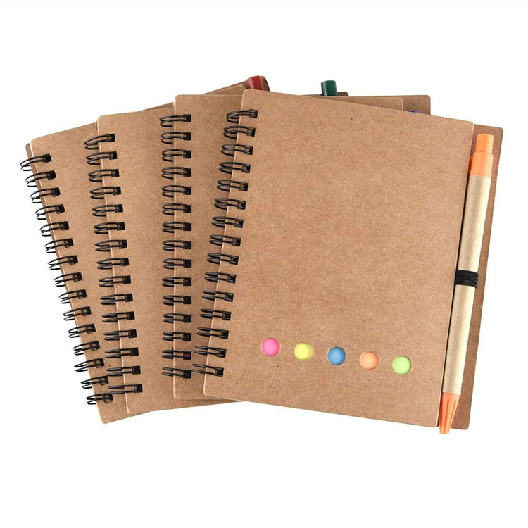 Spirálový notebook s nízkou cenou a lepivou podložkou