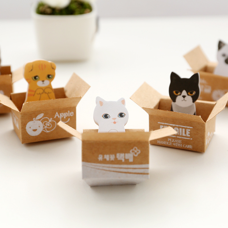 Novedades Bloc de notas adhesivas pequeño Mini chico para mascotas Bloc de notas adhesivas de contenedor con forma personalizada en 3d con forma personalizada