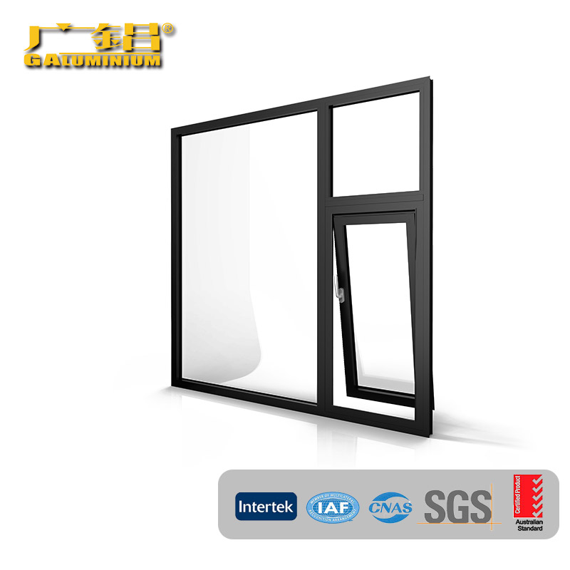 Сив алуминиев външен окачен прозорец - 0 