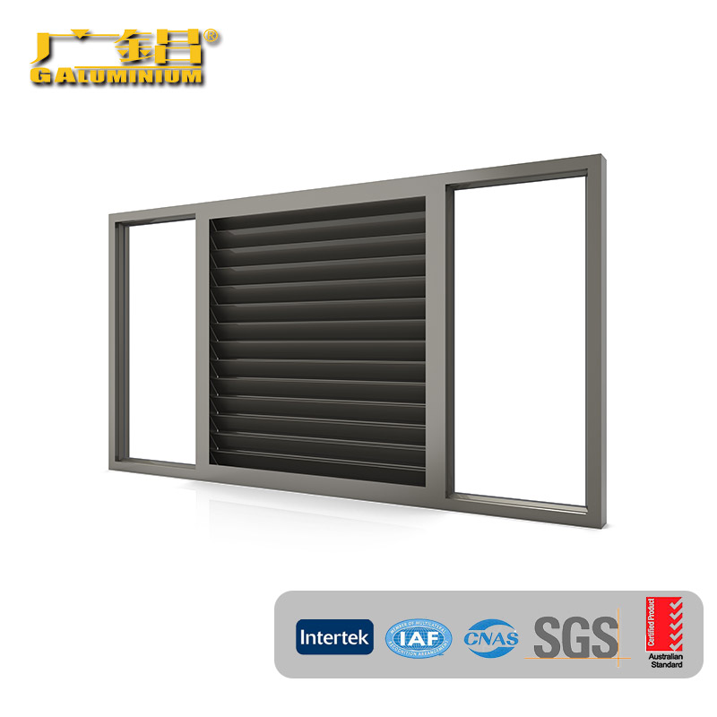 Външен прост и издръжлив алуминиев прозорец с жалузи - 1