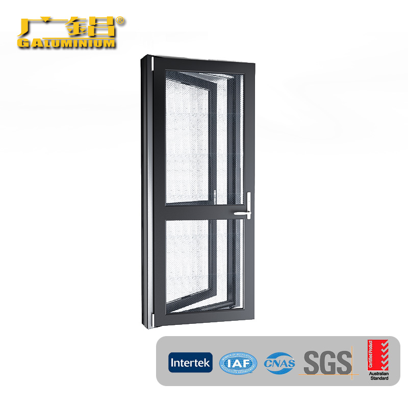 Puerta abatible de aluminio con panel de dos capas - 1