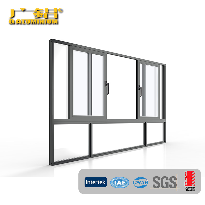 Голям енергоспестяващ алуминиев стъклен плъзгащ се прозорец - 4 