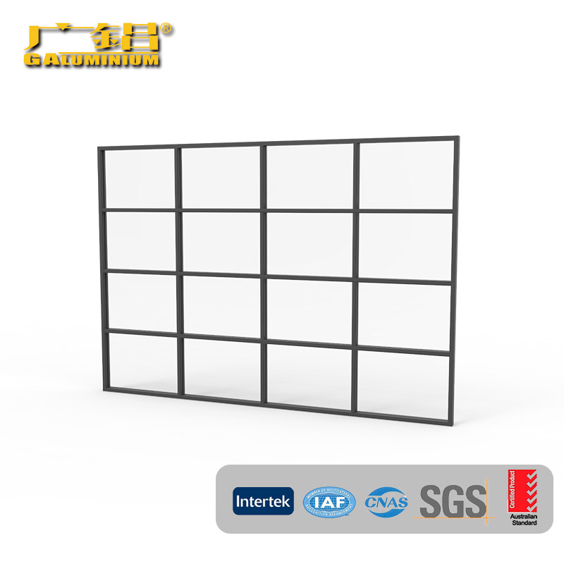 Gray Aluminium Slim Frame Partition Design For Office
