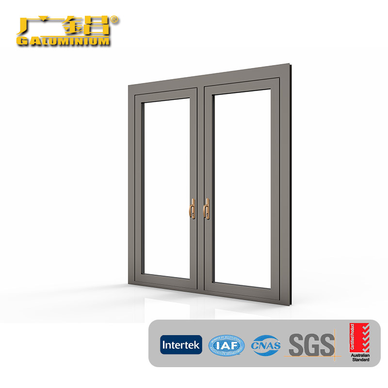 Puerta abatible de aluminio con recubrimiento en polvo para el hogar - 3