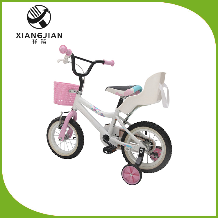 Bicicleta pentru copii de 12 inch cu coș și scaun din spate