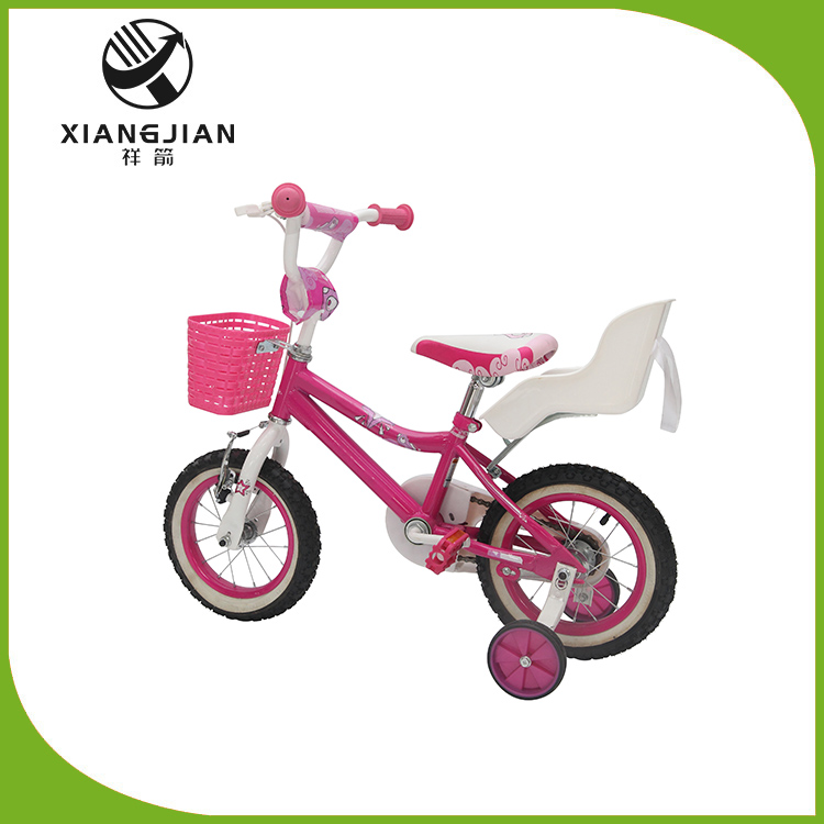 Bicicletă pentru copii de 12 inch, culoare roz, cu coș