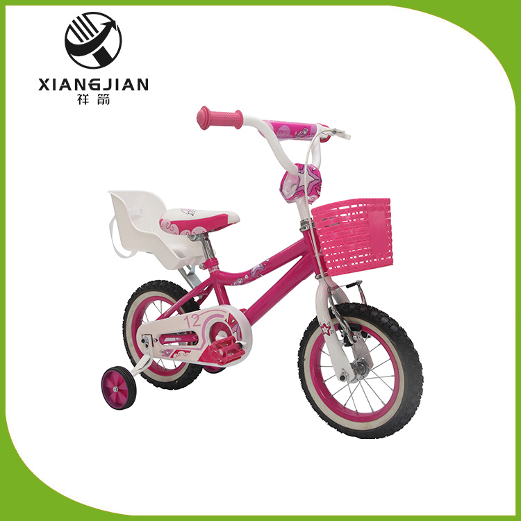 Bicicletă pentru copii de 12 inch, culoare roz, cu coș - 2 