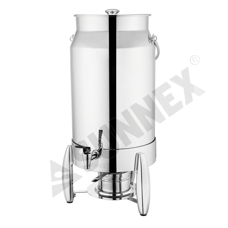 11.4Ltr Stainless Steel Milk Dispenser With Ice Tube And Fuel Holder