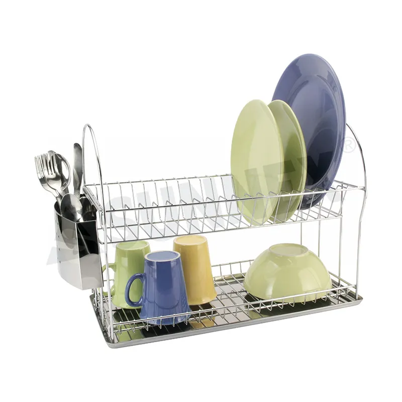 2-Tier Dish Rack Dish Drainers Kitchen