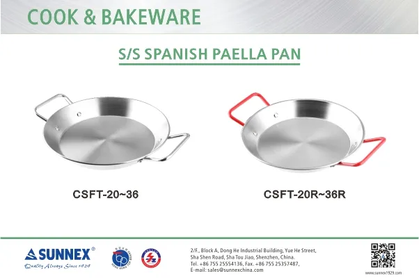 Sunnex hindi kinakalawang na asero spanish paella pan