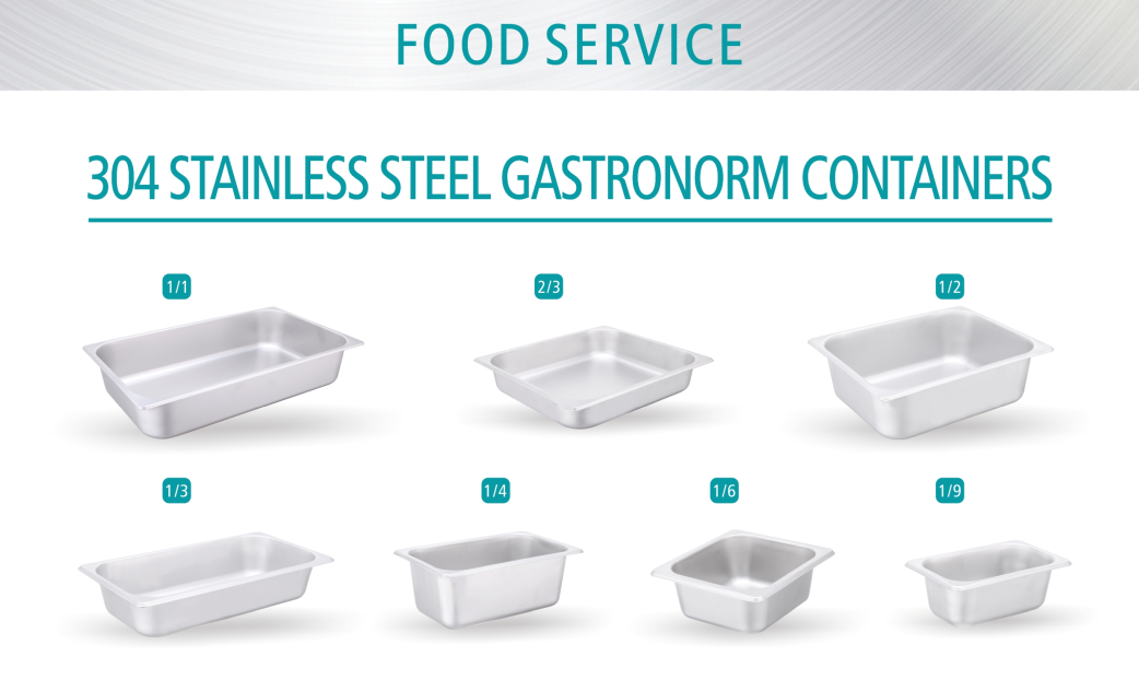 The size of the Gastronorm containers