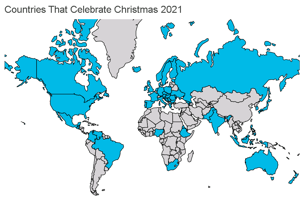 Countries That Celebrate Christmas 2021----Customer distribution map with Sunnex
