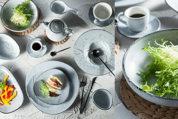 Sunnex Gray Color Porcelain Dinnerware