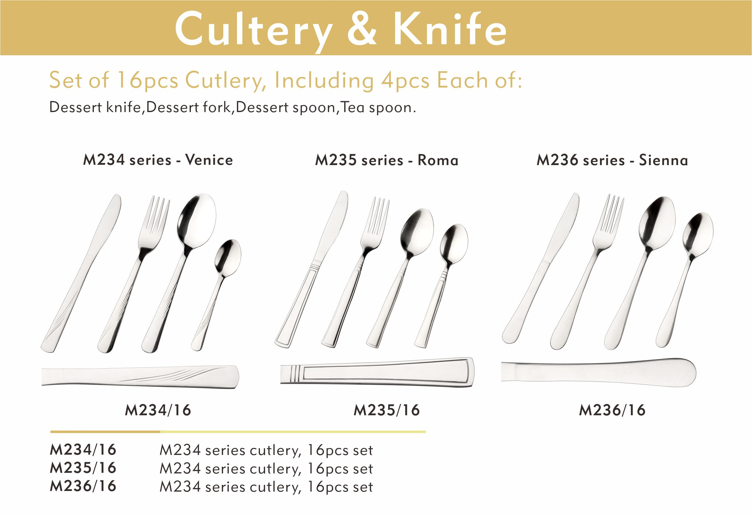 Usage of knife, fork and spoon