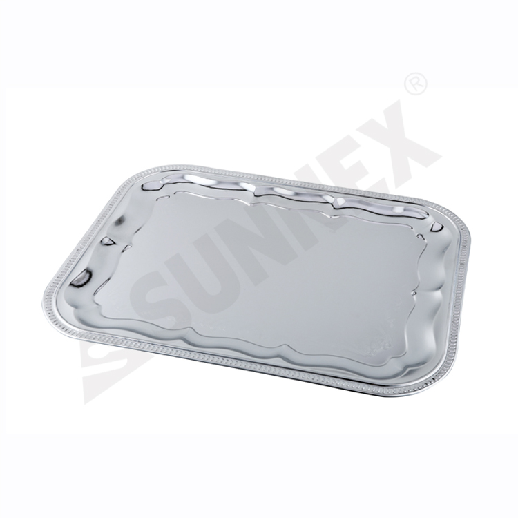 Rectangular Chrome Plated Serving Tray