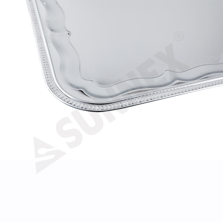 Rectangular Chrome Plated Serving Tray - 1 