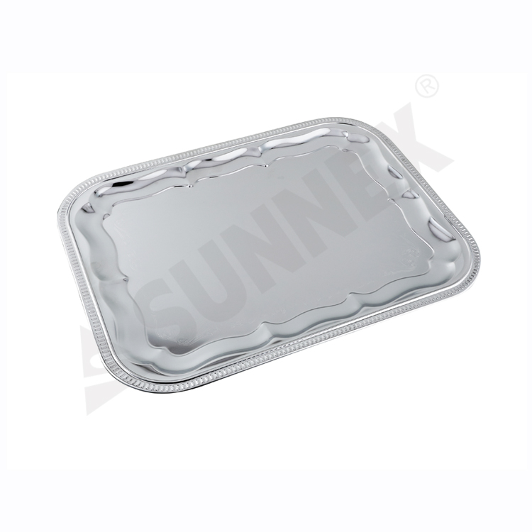 Rectangular Chrome Plated Serving Tray - 2