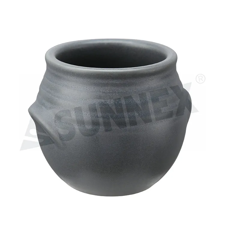 Grey Color Porcelain Mini Pot