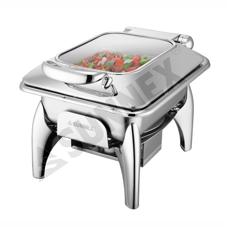 Half Size Stainless Steel Chafer With Universal Stand