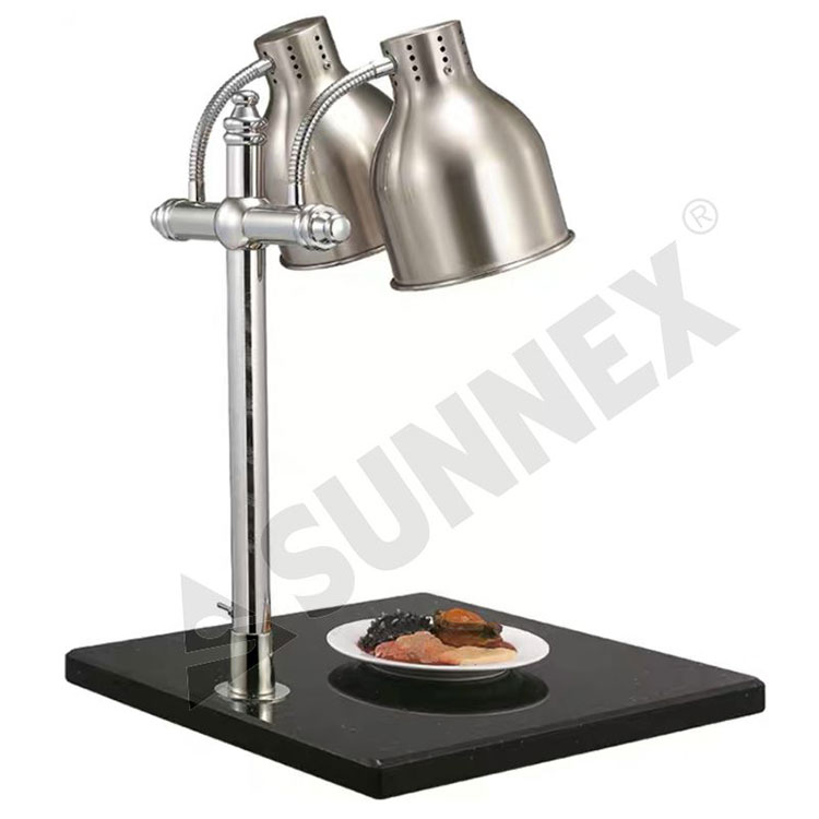 Cabeça do estilo 2 do candeeiro de mesa da lâmpada M02H do aquecedor do alimento com bandeja de mármore