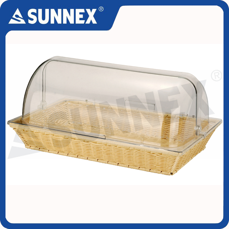 Poly Rattan Basket 90mm Deep With Roll Top Cover