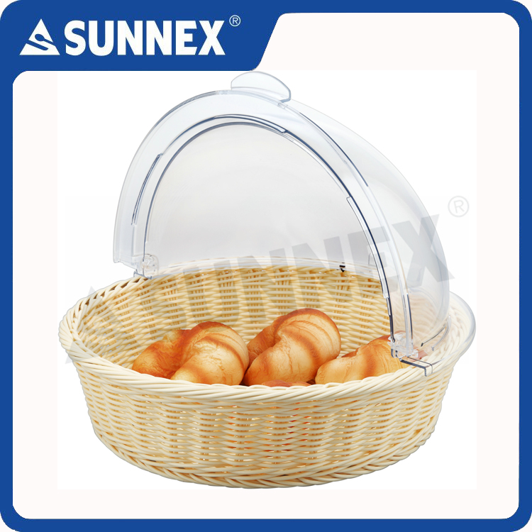 PP Rattan Basket With Roll Top Cover