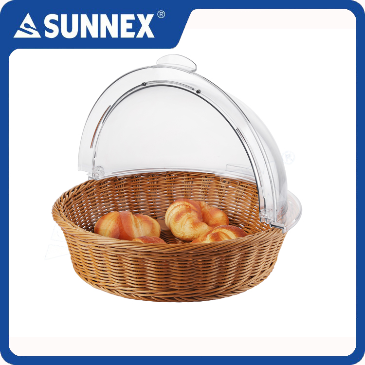 PP Rattan Basket With Roll Top Cover