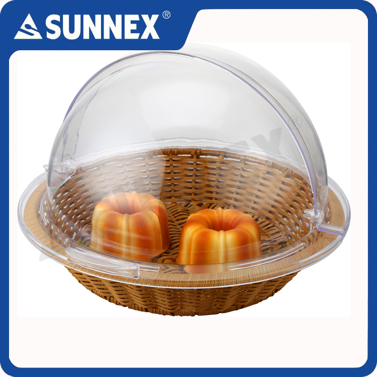 Round PP Rattan Basket With PC Cover