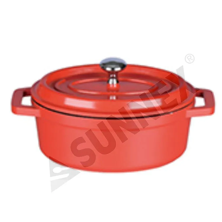 Kusina Red Classic Mini Series Soup Pot na May Handle Oval Casserole