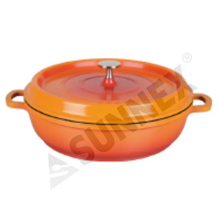 Bagong Disenyo na Kulay Kahel na Non Stick Pot Round Casserole