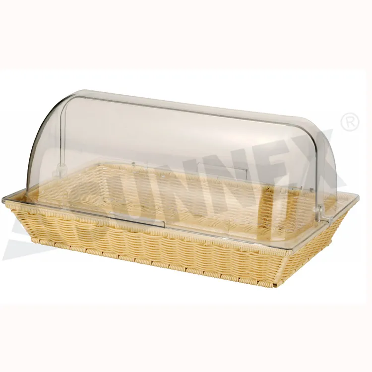 Poly Rattan Basket 90mm Deep With Roll Top Cover