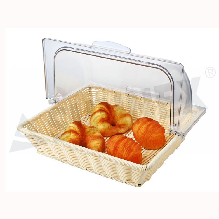 PP Rattan Basket Container With Cover