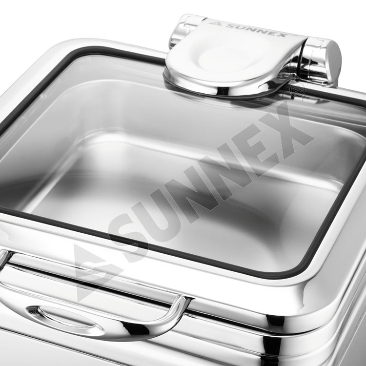 Rectangular Stainless Steel Induction Chafer With Full Base - 3 