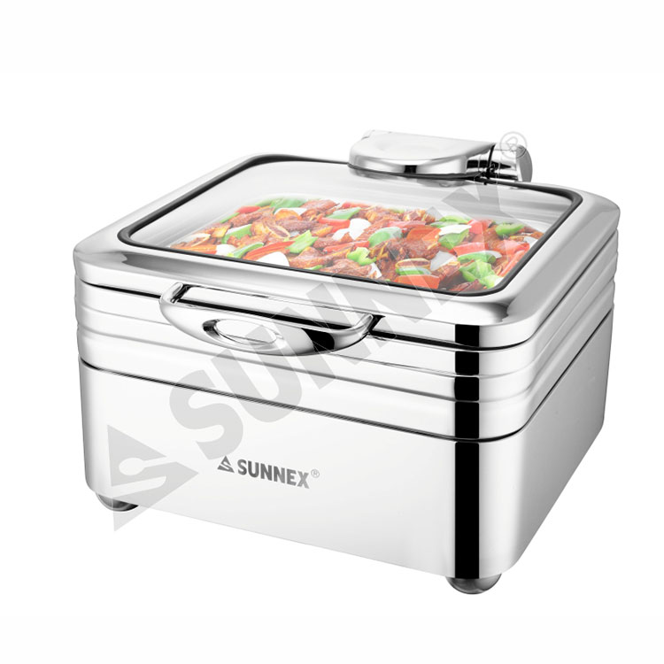 Rectangular Stainless Steel Induction Chafer With Full Base