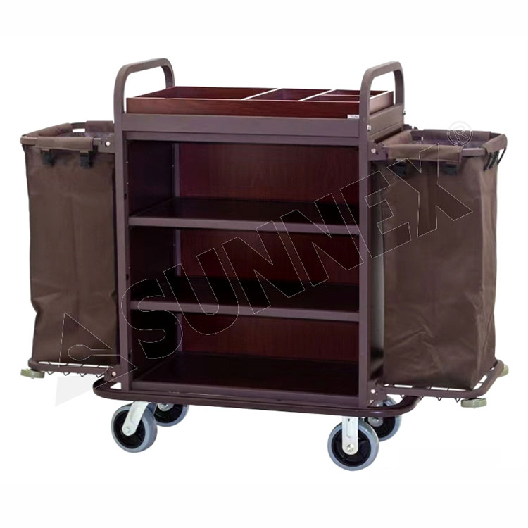 Room Service Cart with Double Linen Bags