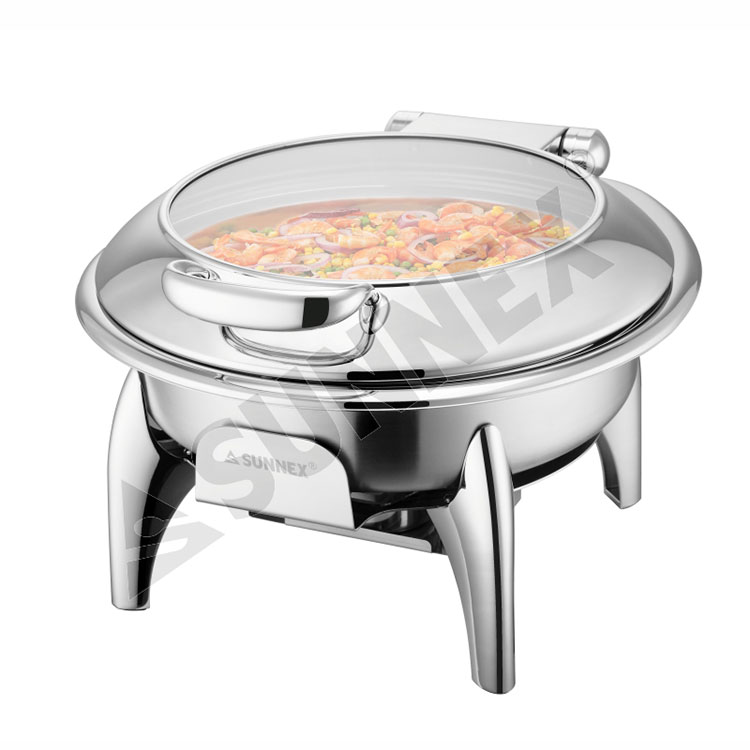 Round Stainless Steel Chafer With Universal Stand